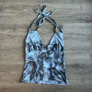 NWT Blue Mesh Halter Top Going out top from glassons